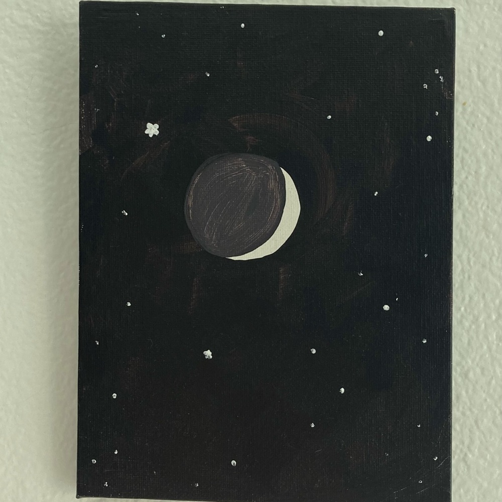 5x7 Original Moon Painting